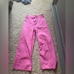 Zara pink wide leg jeans